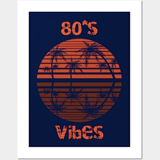 80's Vibes Sunset Posters and Art